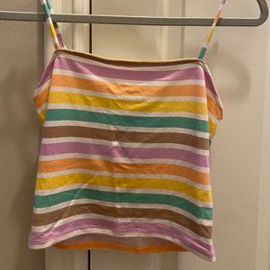 Striped Rainbow Cropped Tank // Forever 21 SIZE S